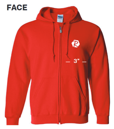 Coton Ouaté Randolph avec Zip - Rouge